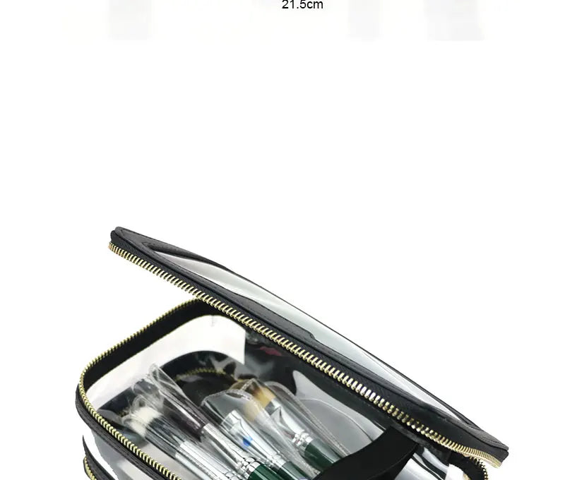 Custom Letters Saffiano Leather Cosmetic Bag Portable Capacity
