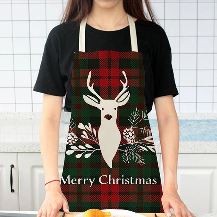 Linen Merry Christmas Apron Christmas Decorations for Home Kitchen