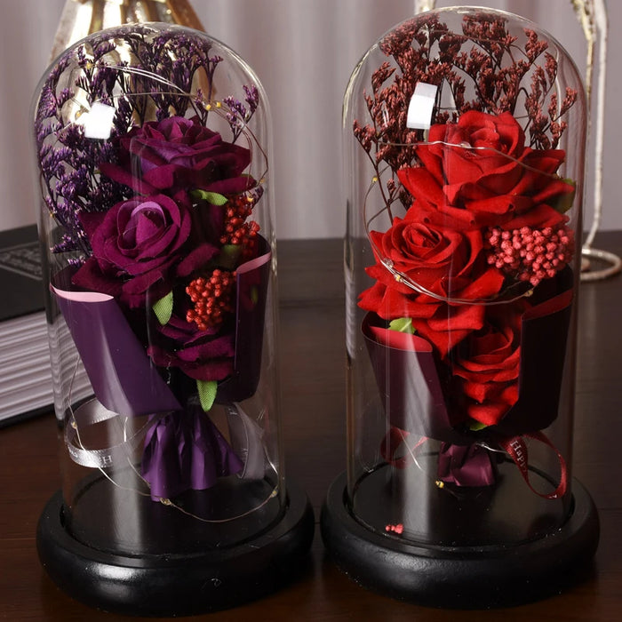 1pc Rose LED Eternal Flower Rose Artificial Flower Christmas Wedding Valentine's Day Birthday Gift Home Decor
