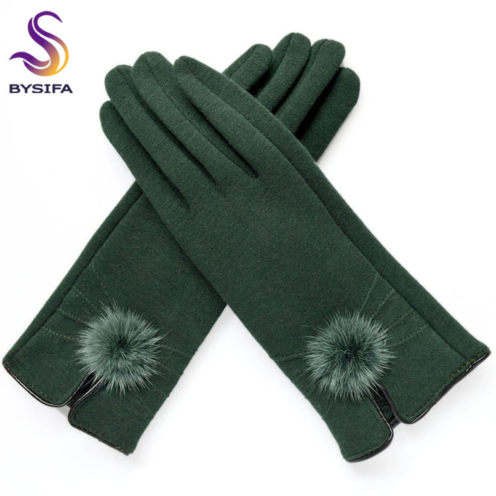Women Fashion Wool Gloves for Winter Elegant and Soft