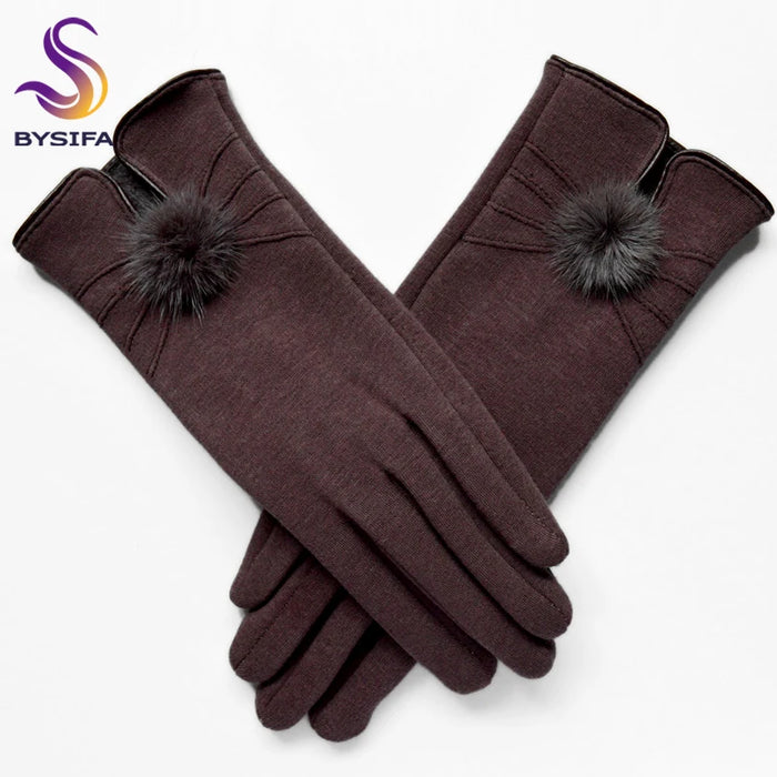 Women Fashion Wool Gloves for Winter Elegant and Soft