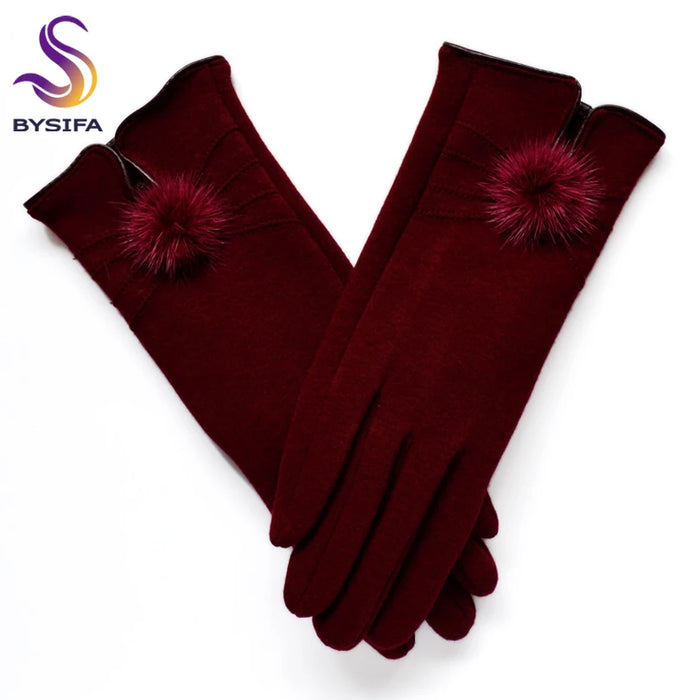 Women Fashion Wool Gloves for Winter Elegant and Soft