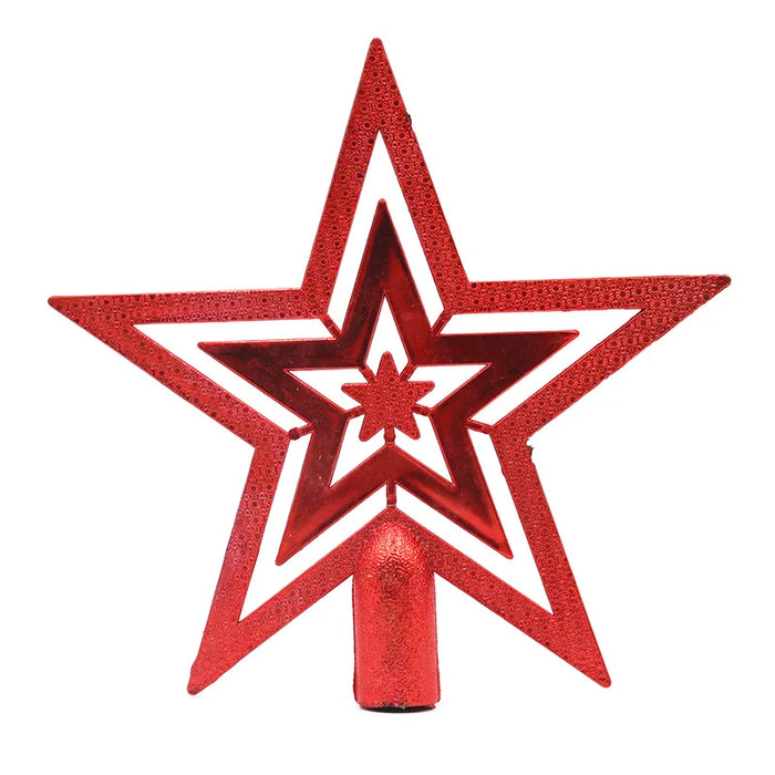 Christmas Tree Top Star Decorations, Shiny Gold Powder, Five-Pointed Star