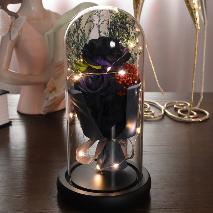 1pc Rose LED Eternal Flower Rose Artificial Flower Christmas Wedding Valentine's Day Birthday Gift Home Decor