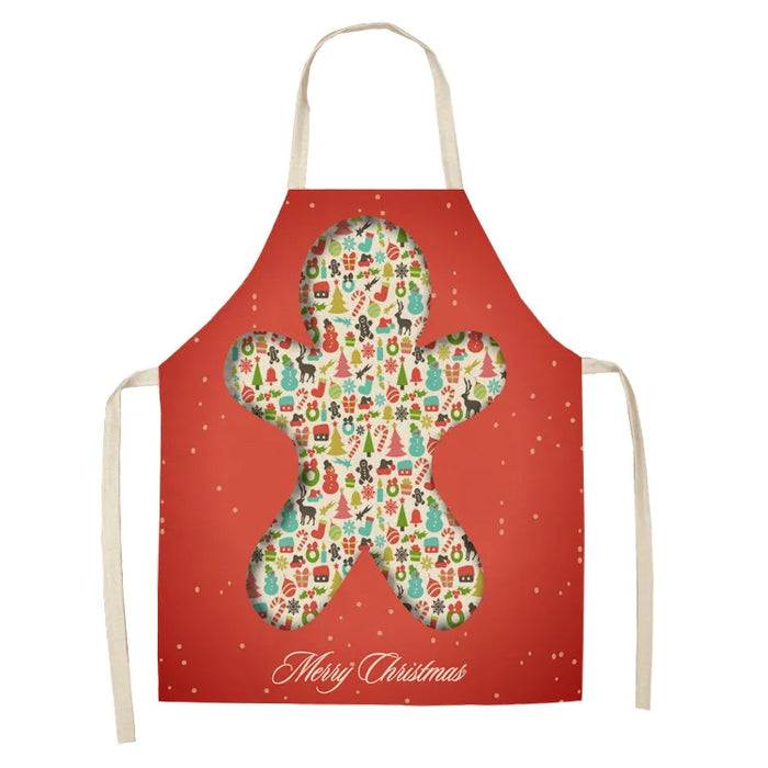 Linen Merry Christmas Apron Christmas Decorations for Home Kitchen