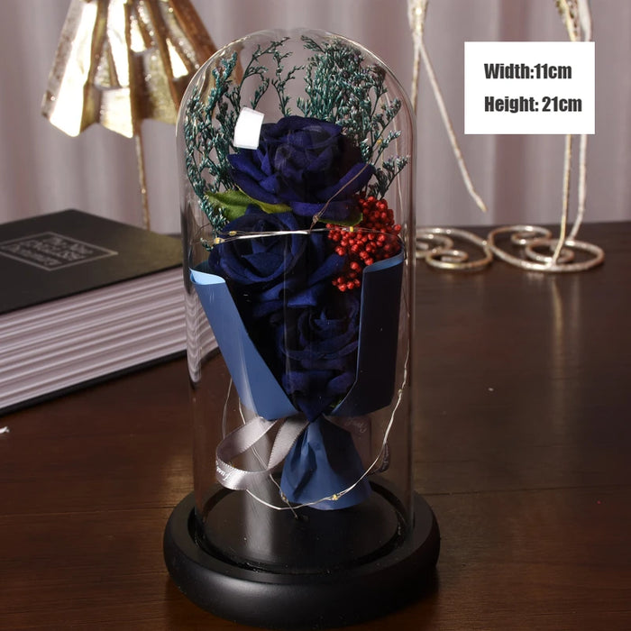 1pc Rose LED Eternal Flower Rose Artificial Flower Christmas Wedding Valentine's Day Birthday Gift Home Decor