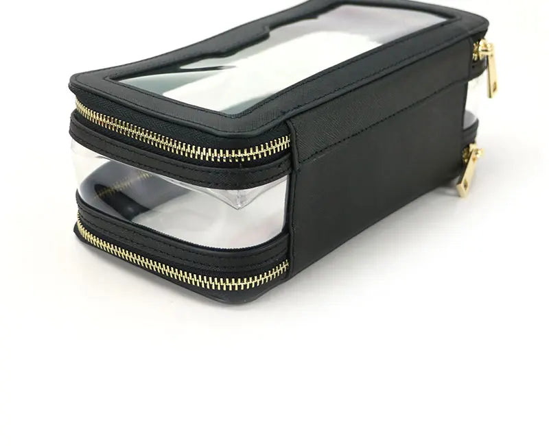 Custom Letters Saffiano Leather Cosmetic Bag Portable Capacity