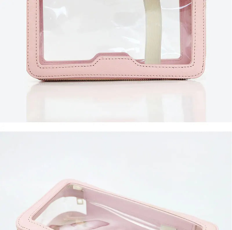 Custom Letters Saffiano Leather Cosmetic Bag Portable Capacity