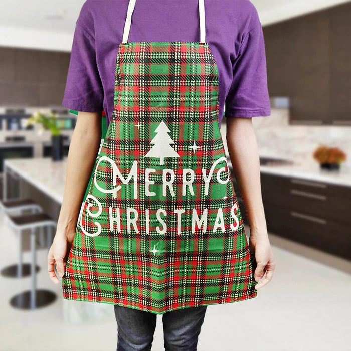 Linen Merry Christmas Apron Christmas Decorations for Home Kitchen