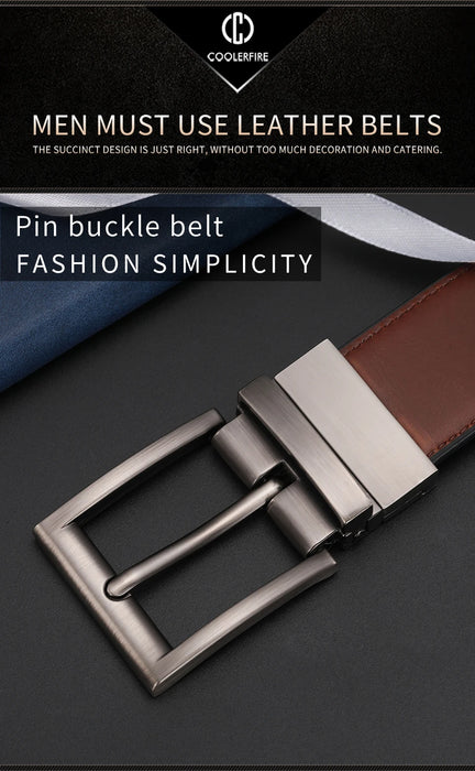 Men Reversible Casual High Quality Belt Man Genuine Leather Belt Male Strap Luxury Trouser Jeans Dress Belt For Men