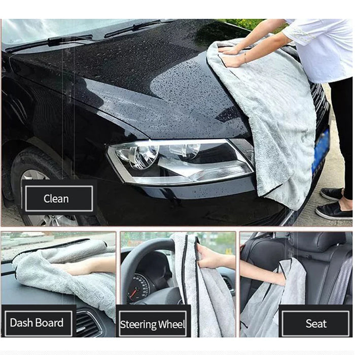 SEAMETAL Microfiber Car Towel Super Absorbency Car Cleaning Care Cloth Auto Towel One-Time Fast Drying for Car Wash Accessories