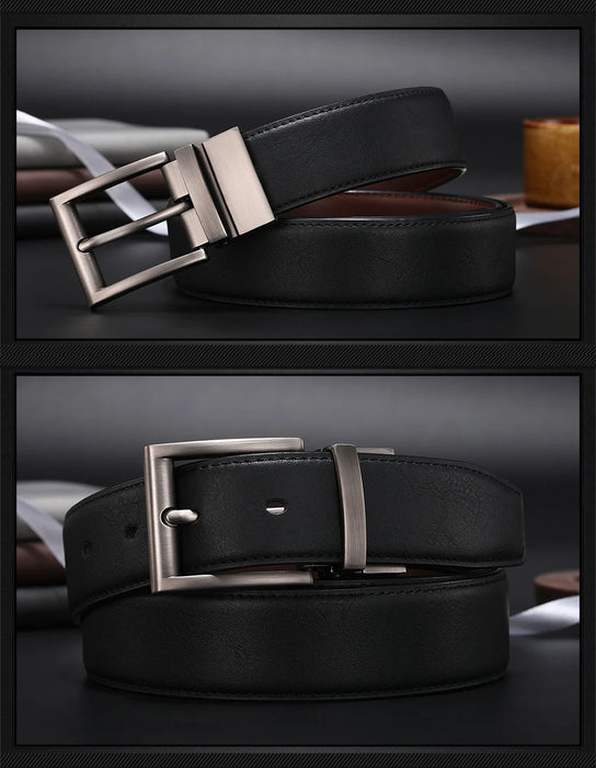 Men Reversible Casual High Quality Belt Man Genuine Leather Belt Male Strap Luxury Trouser Jeans Dress Belt For Men