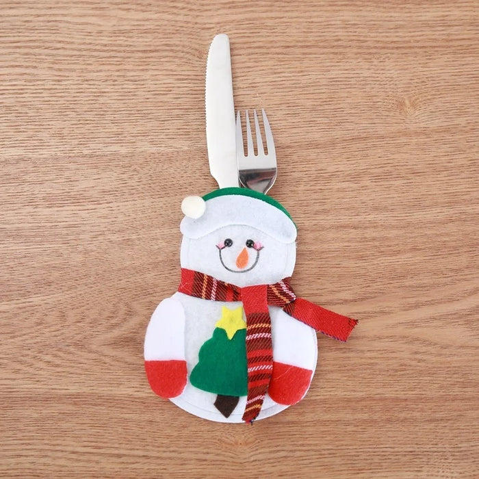 Christmas Knife And Fork Cover Christmas Sticker Hat