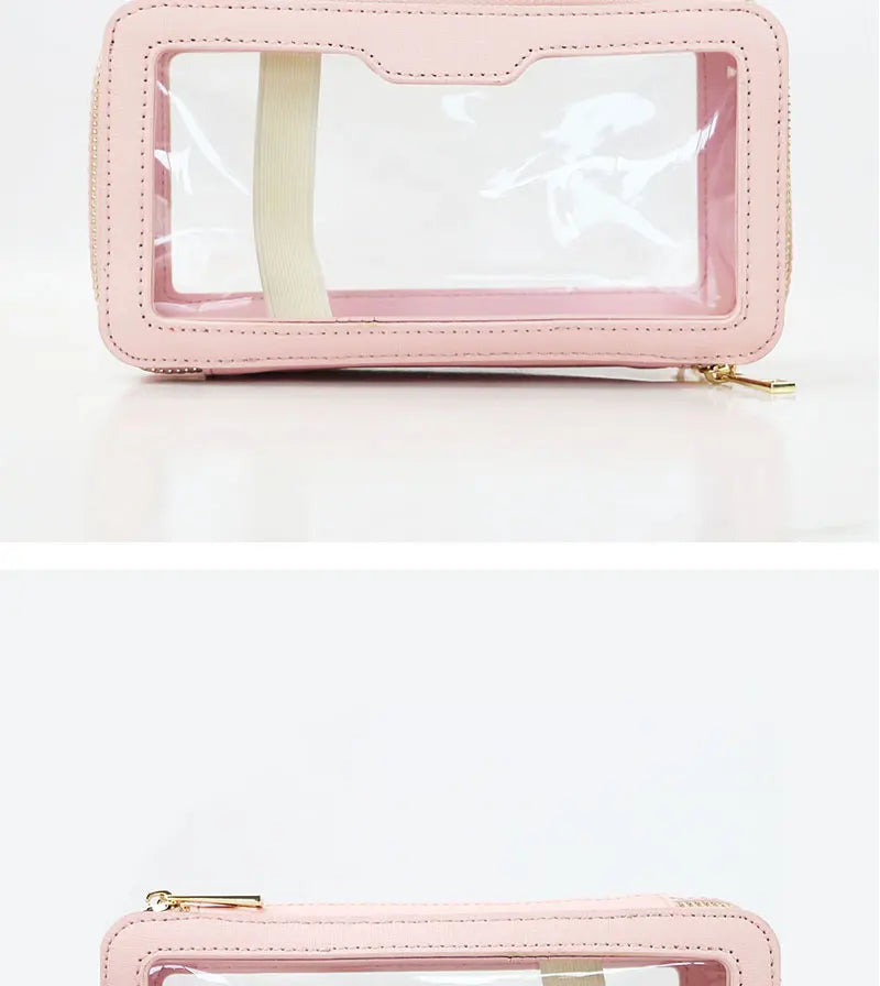 Custom Letters Saffiano Leather Cosmetic Bag Portable Capacity