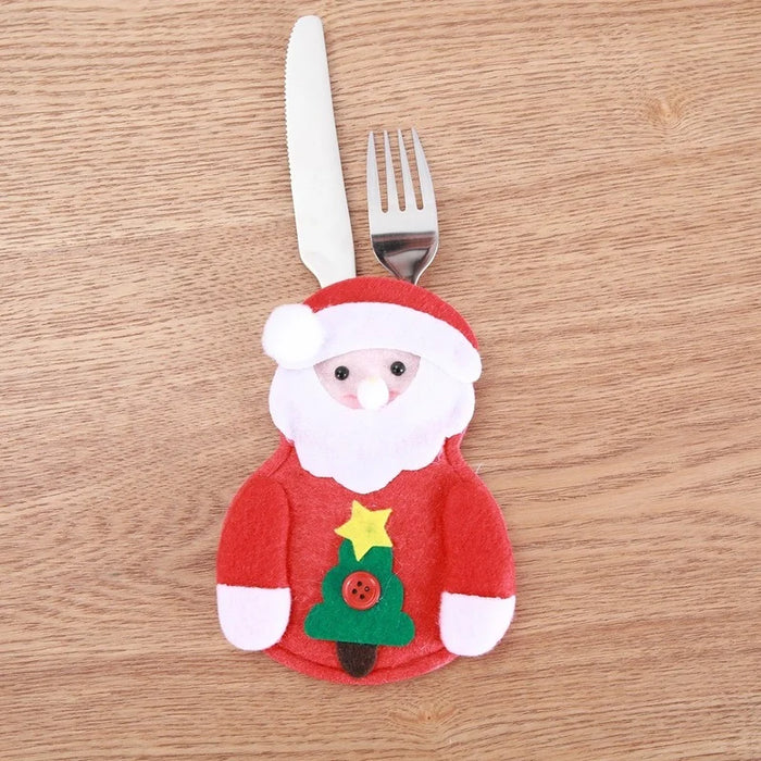 Christmas Knife And Fork Cover Christmas Sticker Hat