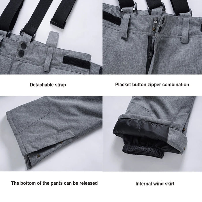 Unisex Winter Thick Warm Skiing Pants Waterproof Trousers