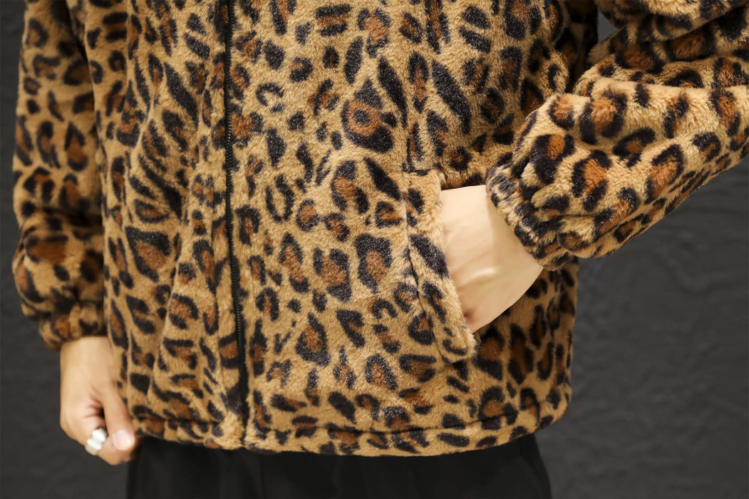 Leopard Print Jacket Loose and Comfortable Cotton-padded