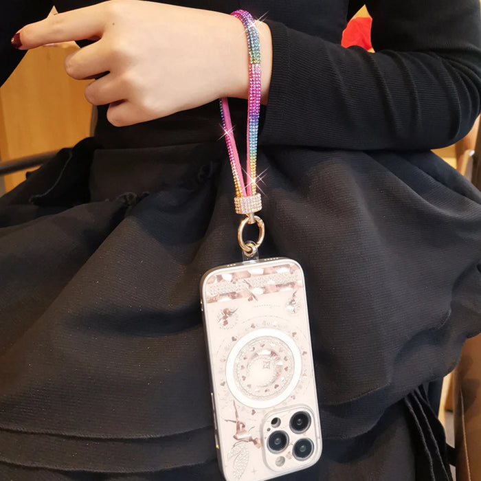 For Cell phone lanyard pendant phone strap Keychain on the phone Wrist chain luxury rhinestone pendant chain diamond bracelet