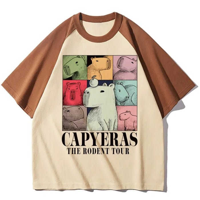 Capybara t-shirts women athleisure comfortable t-shirts female harajuku Japanese funny clothes