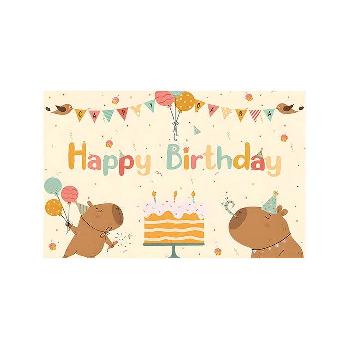 Capybara Birthday Decoration Cartoon Tableware Cups Plate Napkin Balloons Capybara Theme Birthday Party Decoration Supplies Kit