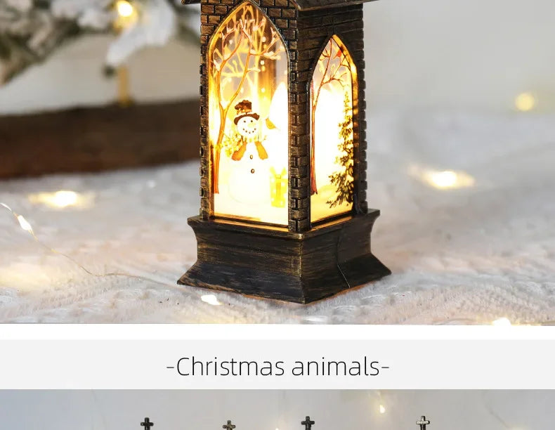 Christmas Light Up Church Decorative Battery Operated Lantern