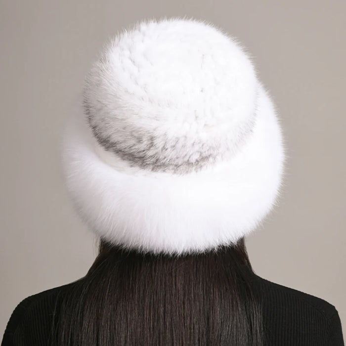 New Women Winter Luxury Knitted Real Mink Fur Bomber Hat Natural Warm Fox Fur Cap Girls Quality Soft 100% Genuine Mink Fur Hats