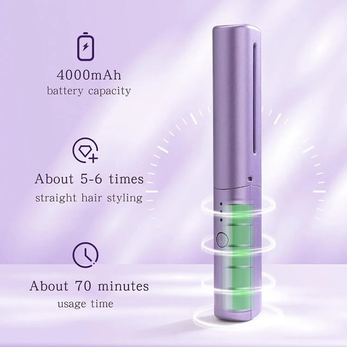 Portable Wireless Electric Hair Brushes Heating Straight Curly Negative Ion Hot Straightener Comb USB Charge Home Travel Women