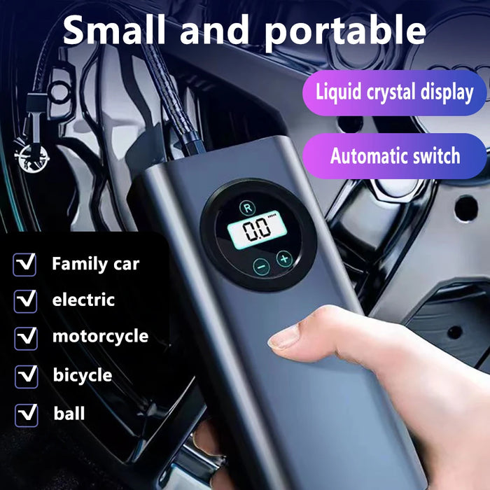 Electric Air Compressor Rechargeable High Precision Car Tyre Inflator LCD Display Portable Air Pump for Car Motorcycle Bike Ball