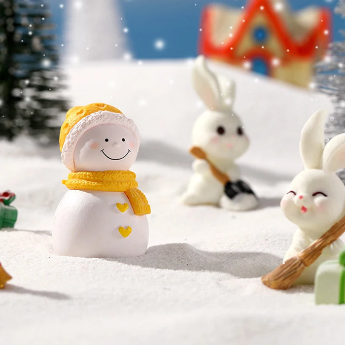 A Pairs Mini Lovers Snowman Santa Claus Miniature