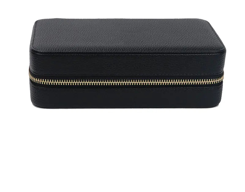 Personalized Emboss Gold Name Pebble Leather Jewelry Storage Box