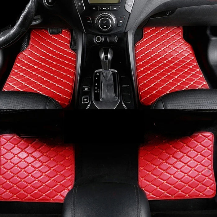 Car Floor Mats 4PCS Universal PU Leather Waterproof Auto Foot Pad Protector