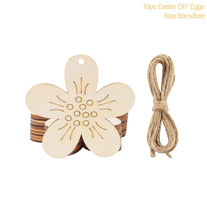 Easter Decoration for Home Wooden Easter Egg Holder Shelves DIY Craft Handmade Ornaments Kids Gift Happy Easter Party Decor 2025
