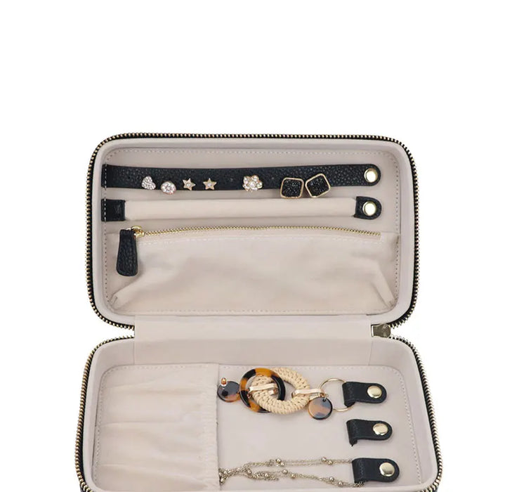 Personalized Emboss Gold Name Pebble Leather Jewelry Storage Box