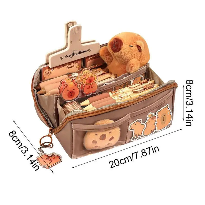 Capybara Pen Box Holder Pencil Bag For School Students With Large Capacity Multi-functional Pen Case Stationery Holder Bag