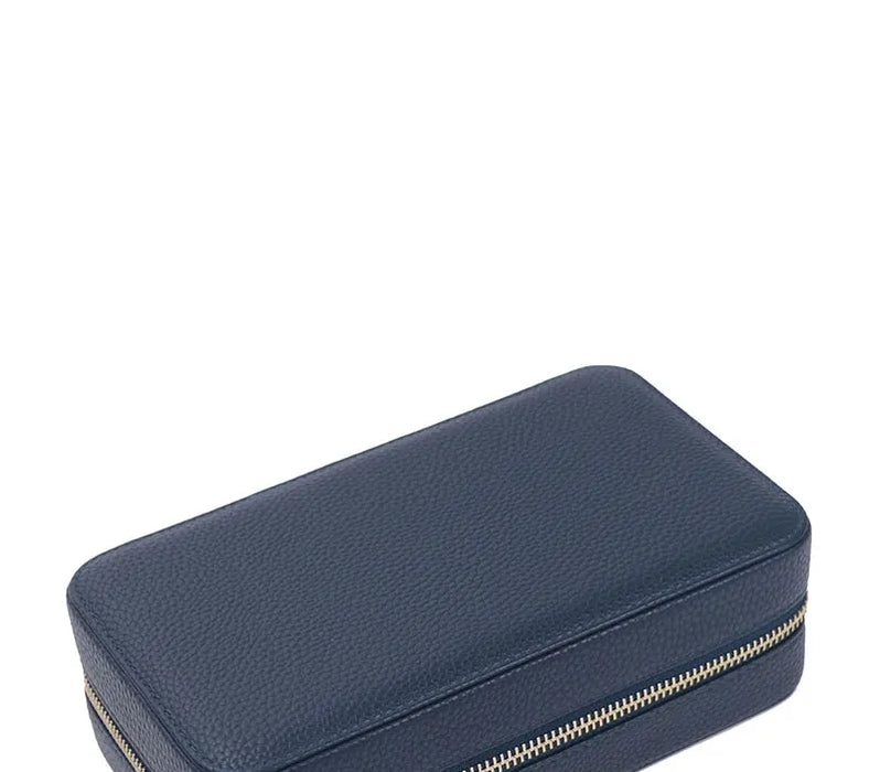 Personalized Emboss Gold Name Pebble Leather Jewelry Storage Box