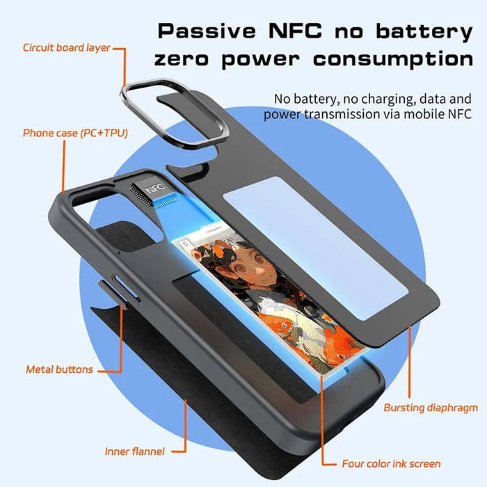 NFC Function Smart Phone Case For E ink 4 Color Screen DIY Fashion Phone Case