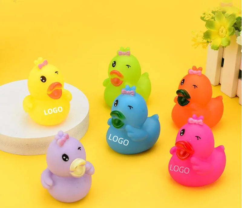 1pcs Yellow Baby Duck Rubber Bath Toys for Toddler