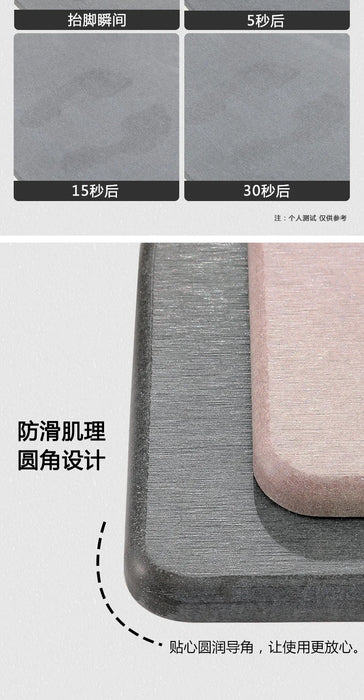 Diatomite Mat Stone Bath Mat Super Absorbent Diatomite Carpet Quick Drying Diatomaceous Earth Bath Mats Non-Slip Shower Rug