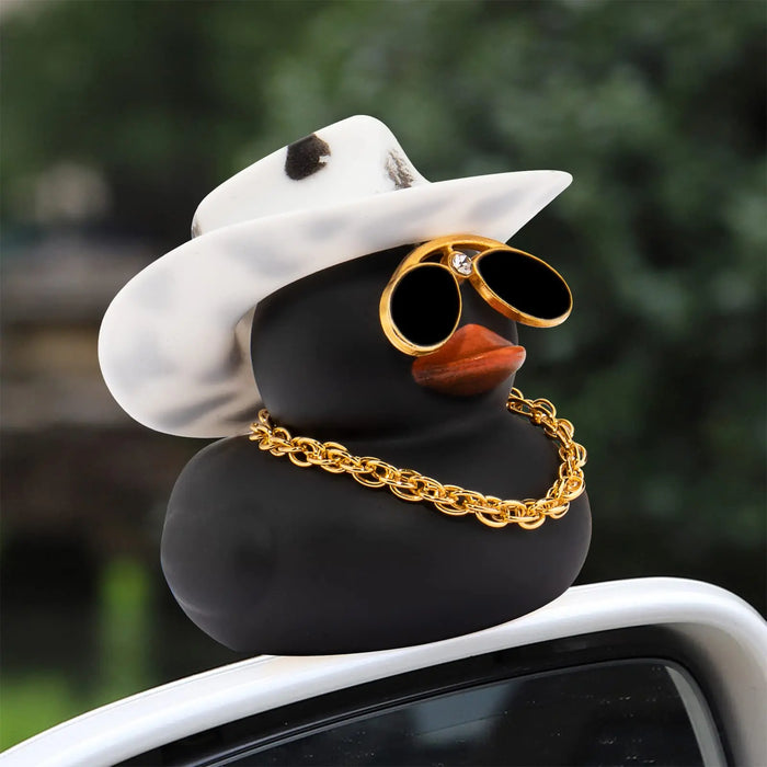 2Pcs Car Dashboard Rubber Duck Decorations