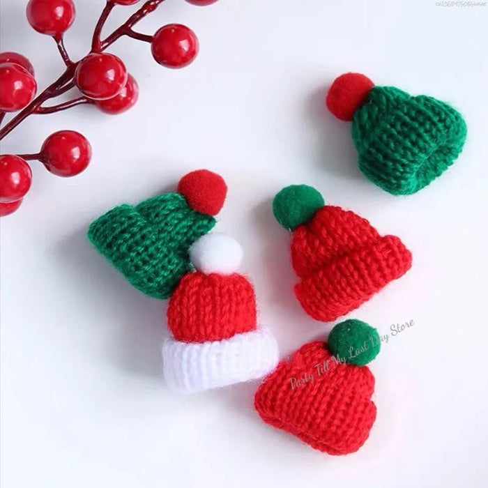 1pcs Mini Christmas Wine Bottle Covers Santa Hats Scarf