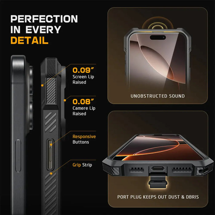 SUPCASE For iPhone 16 Pro Max Case with Camera Control Capture Button UB Grip Heavy Duty Rugged Magnetic Phone Case with Stand