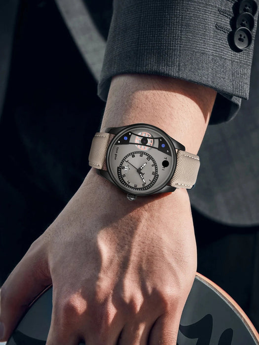 Set Gift Box for Men's Minimalist Business Watch Luxury Versatile Double Strap Detachable Watch Festival Gift