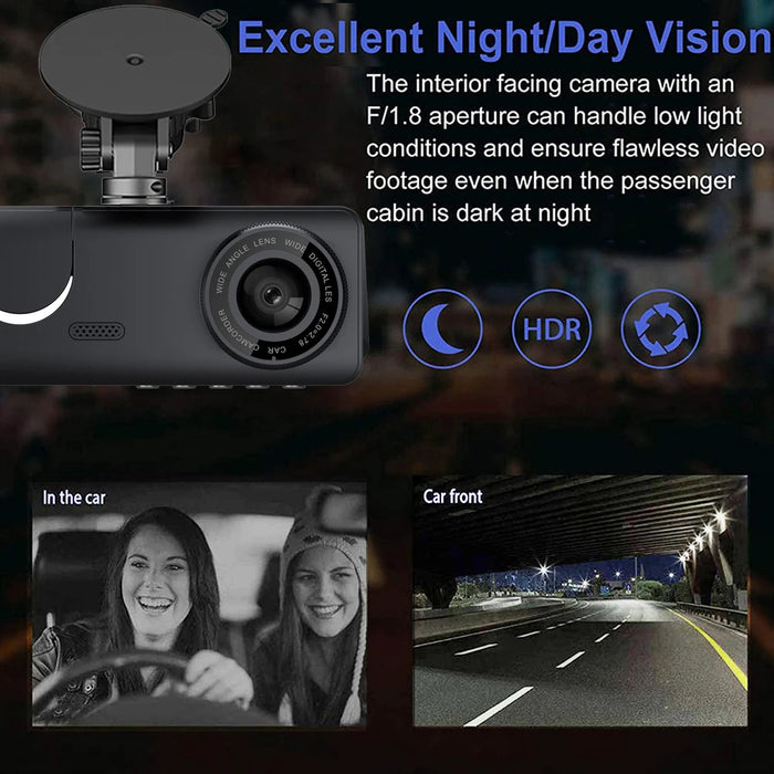 Mini 3 Channel 1080P Car Dvr WIFI Dash Cam Interior Vehicle Three Way Camera DVRs Recorder Video Registrator Dashcam Camcorder