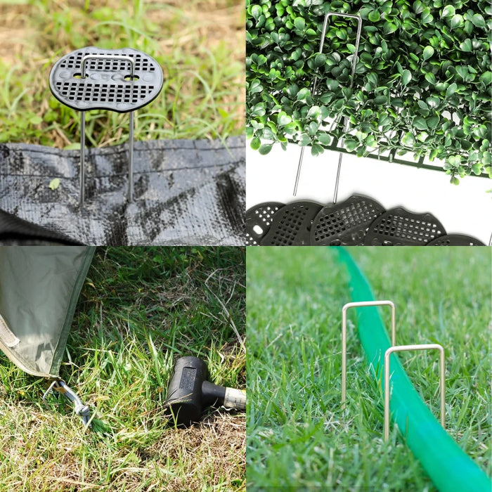 40Pcs/Pack Garden Peg Silver Metal U-Shape Garden Staple Garden Ground Nail Film Fixed Pegs Gardening Fixing Tools Film Peg