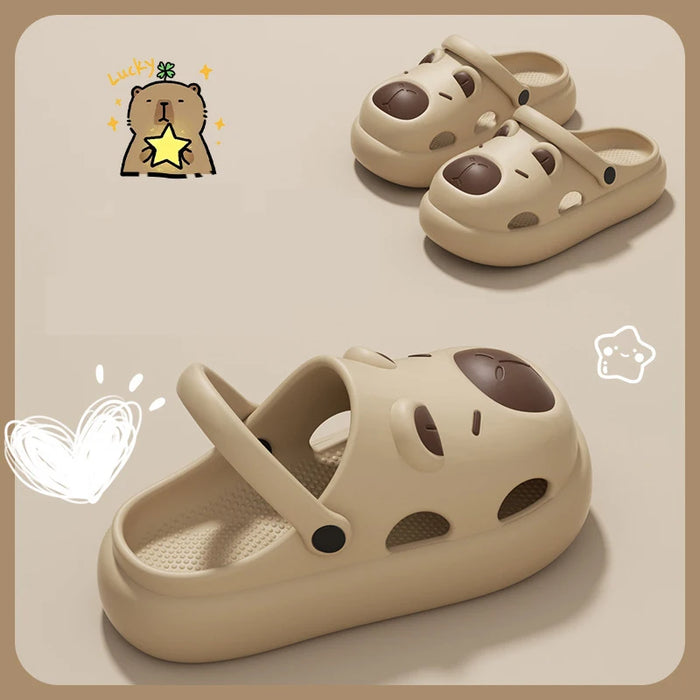 Capybara Women's Perforated Slides - New Summer EVA Sandals, Cloud Comfort, Anti-Slip Home Outdoor Dual Use