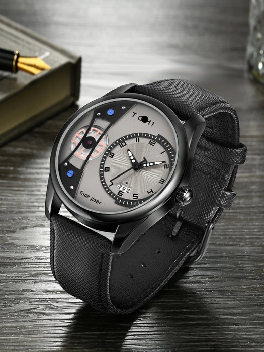 Set Gift Box for Men's Minimalist Business Watch Luxury Versatile Double Strap Detachable Watch Festival Gift
