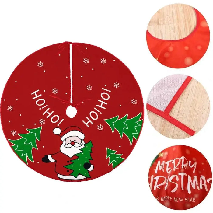 62CM Cartoon Christmas Tree Skirt Crafts Tree Surround Base Set