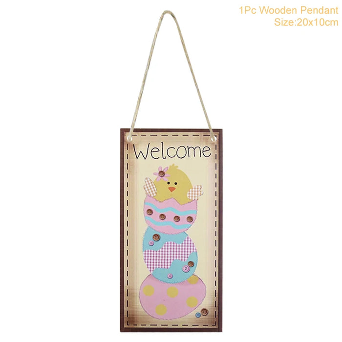 Easter Decoration for Home Wooden Easter Egg Holder Shelves DIY Craft Handmade Ornaments Kids Gift Happy Easter Party Decor 2025