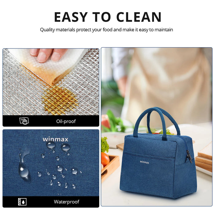 Lunch Box Thermal Bag Portable Waterproof Durable Wide Opening