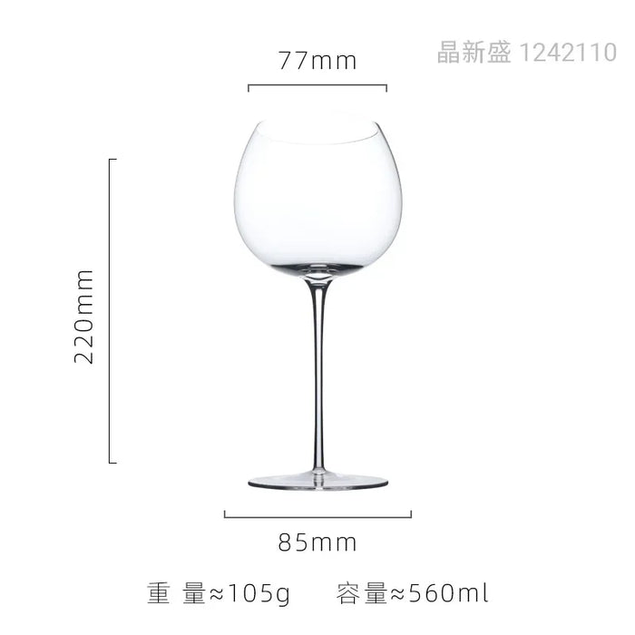 Ultra Thin Crystal Glass Goblet Sensory Oot-bellied Red Wine Glass Home Fine Stick Wine Burgundy Glass